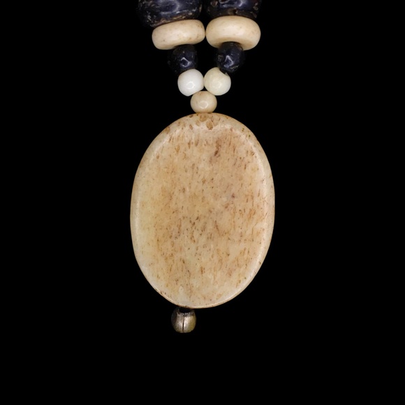 Vintage Natural Stone Wood Beads Pendant with Sun Necklace - Picture 4 of 8